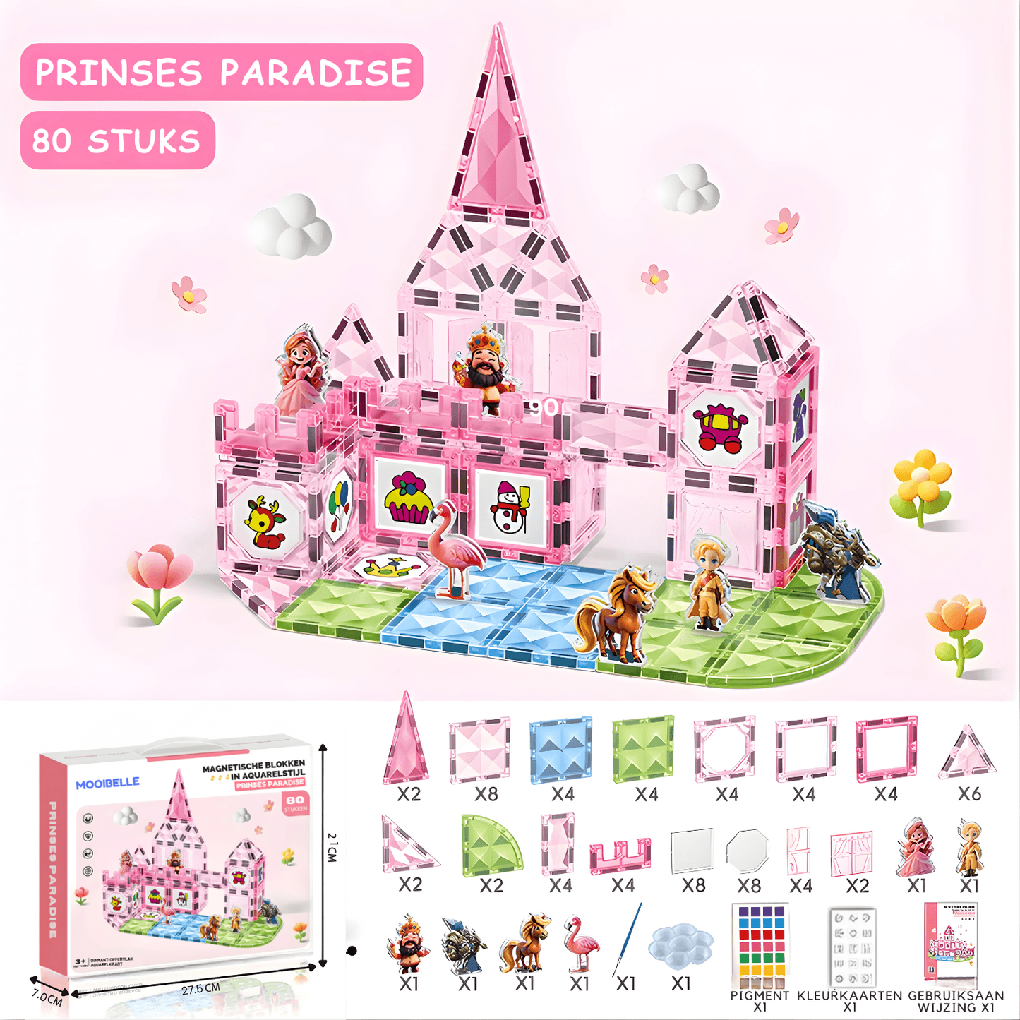 Prinses Waterverf magnetische tegels