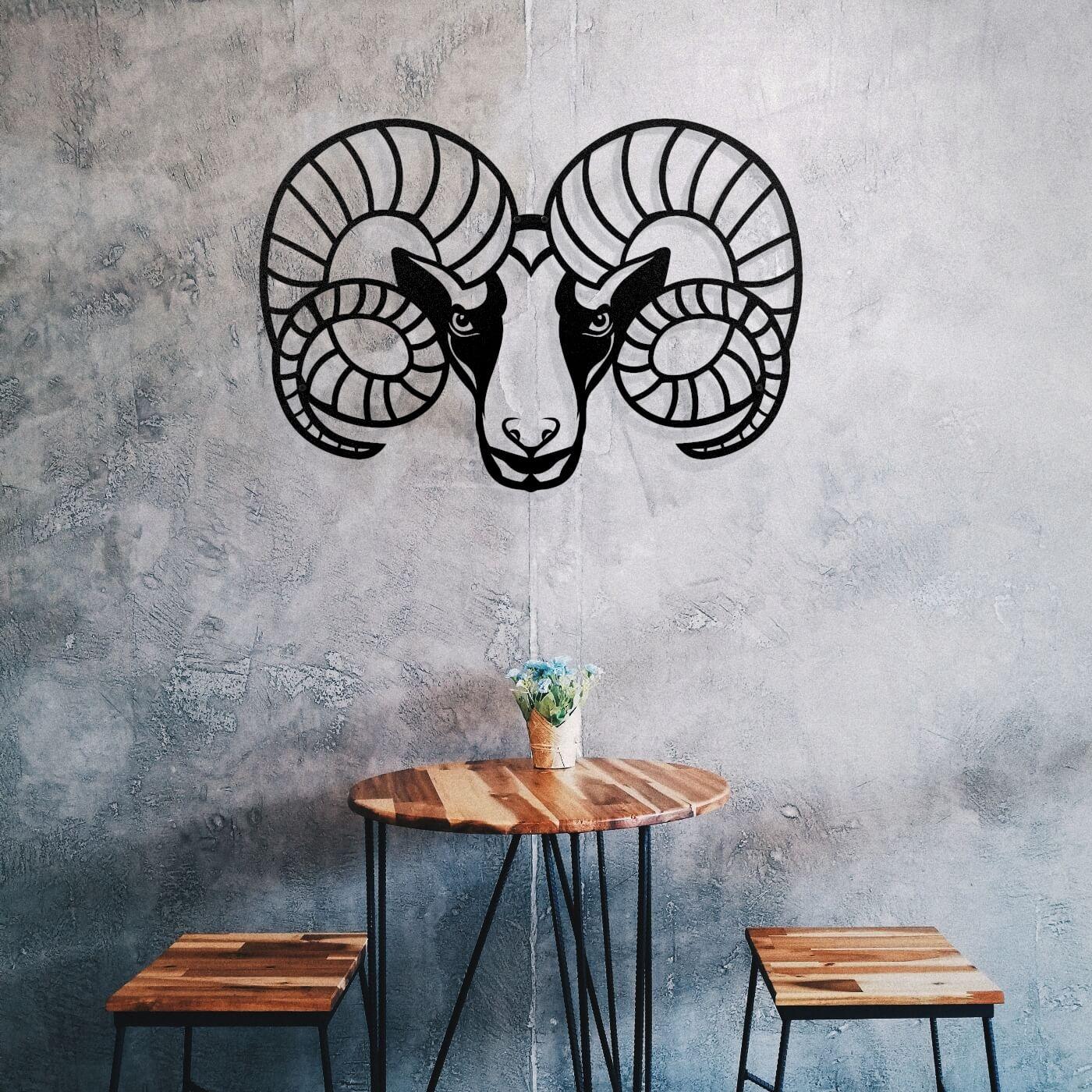 Metalen wanddecoratie - Steenbok