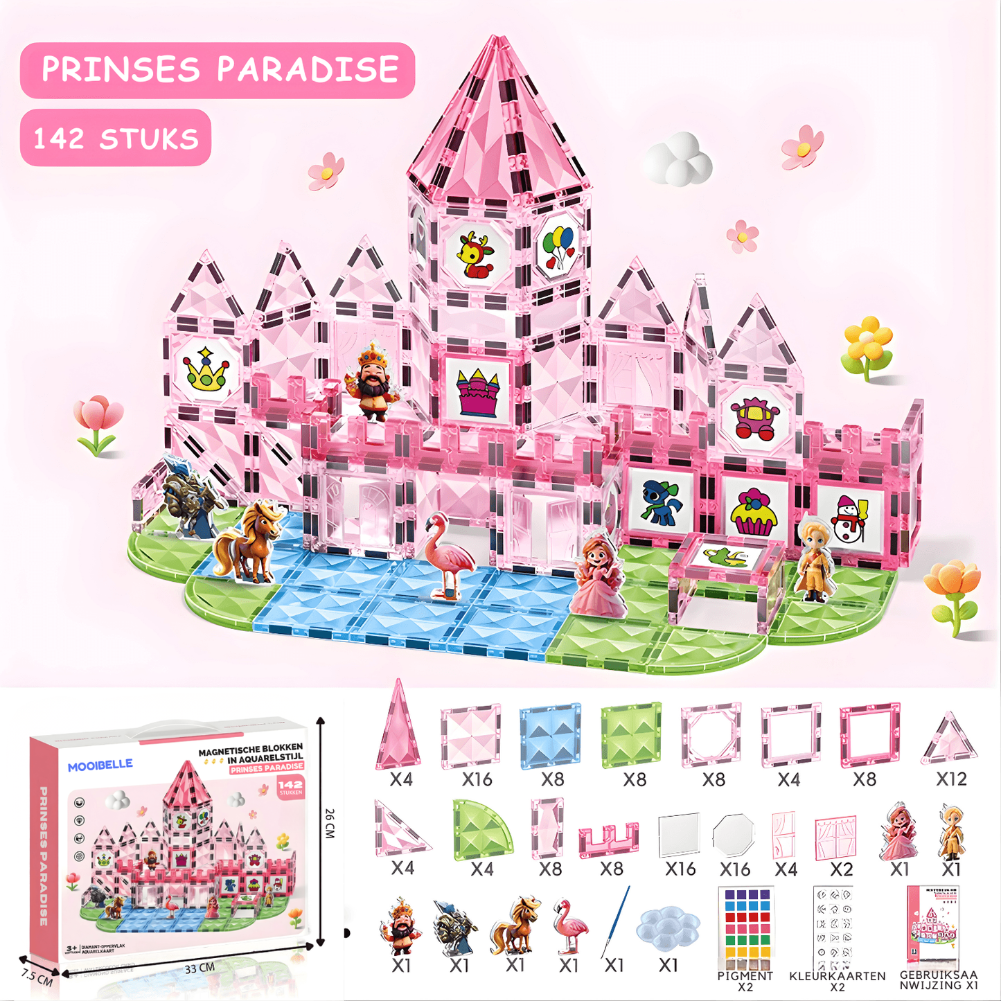 Prinses Waterverf magnetische tegels