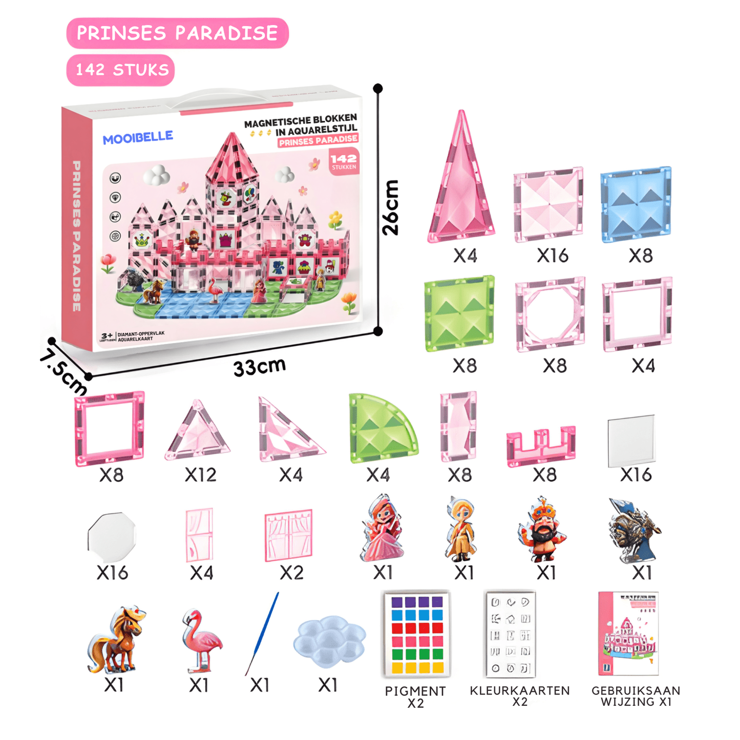 Prinses Waterverf magnetische tegels