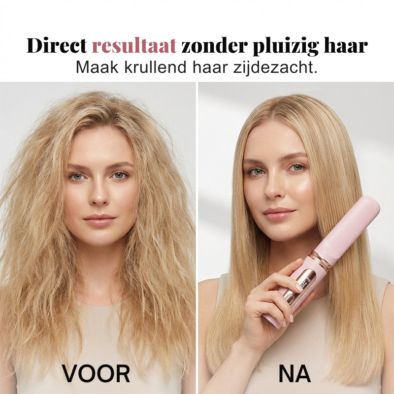 Oplaadbare, draadloze, verwarmbare gladmakende borstel