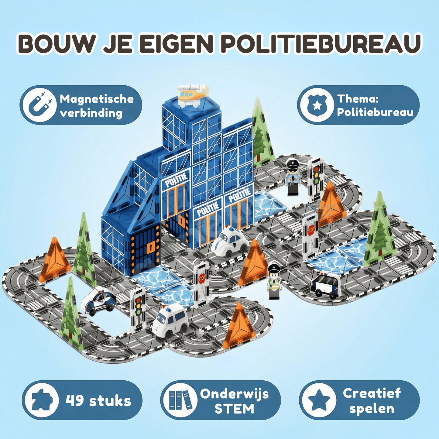 Magnetische tegels voor het politiebureau