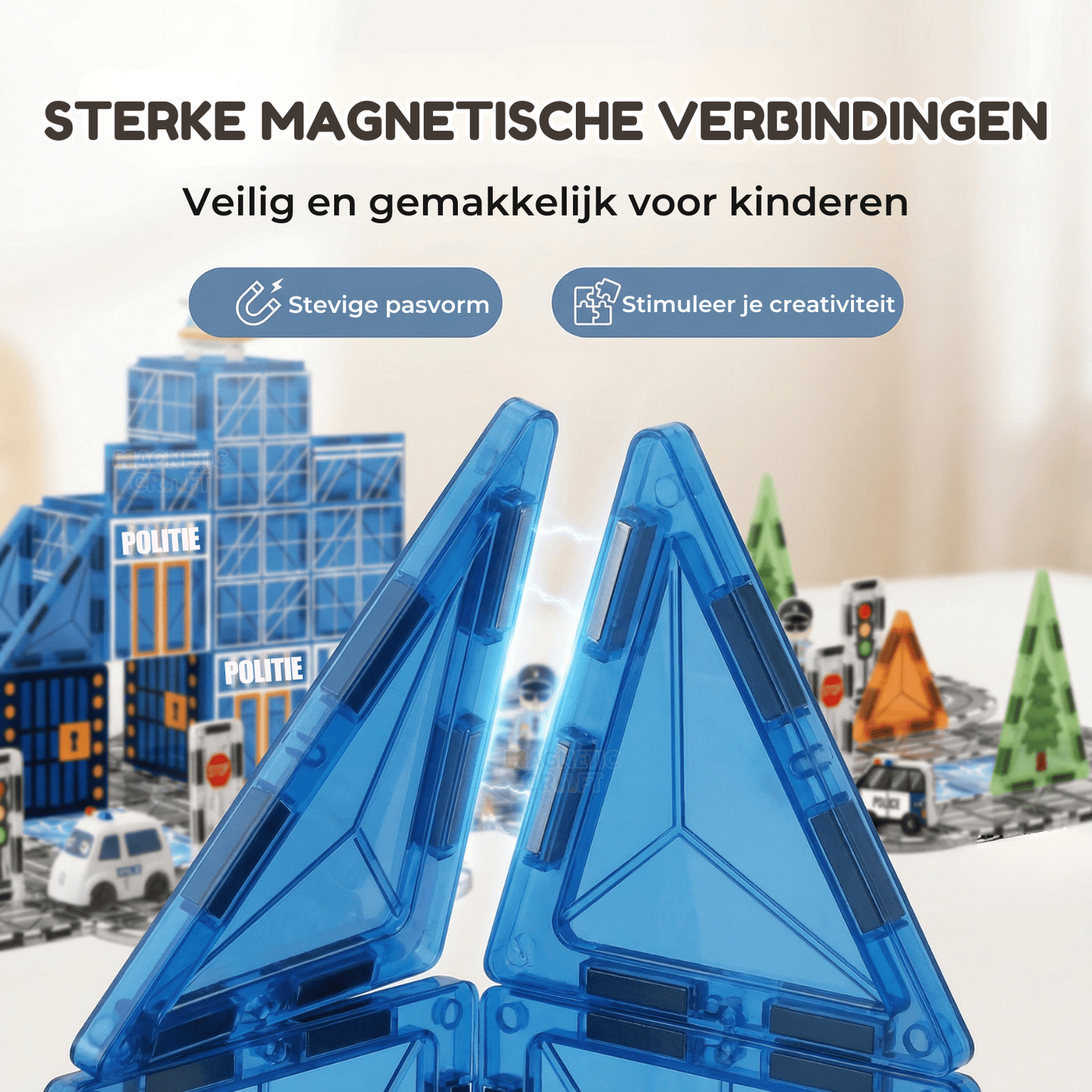 Magnetische tegels voor het politiebureau