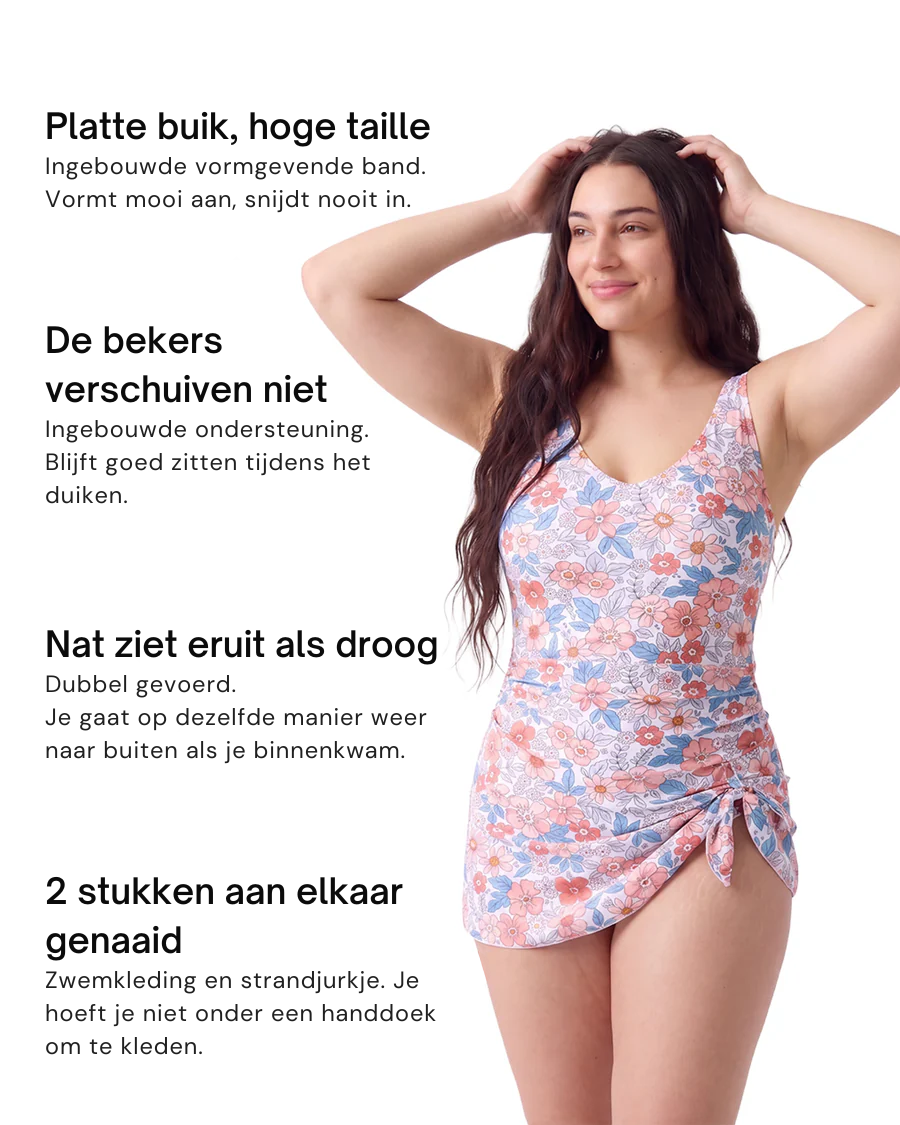 2-in-1 zwemjurk met vormgevend effect