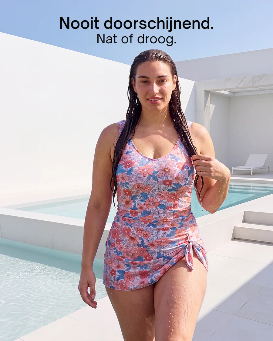 2-in-1 zwemjurk met vormgevend effect
