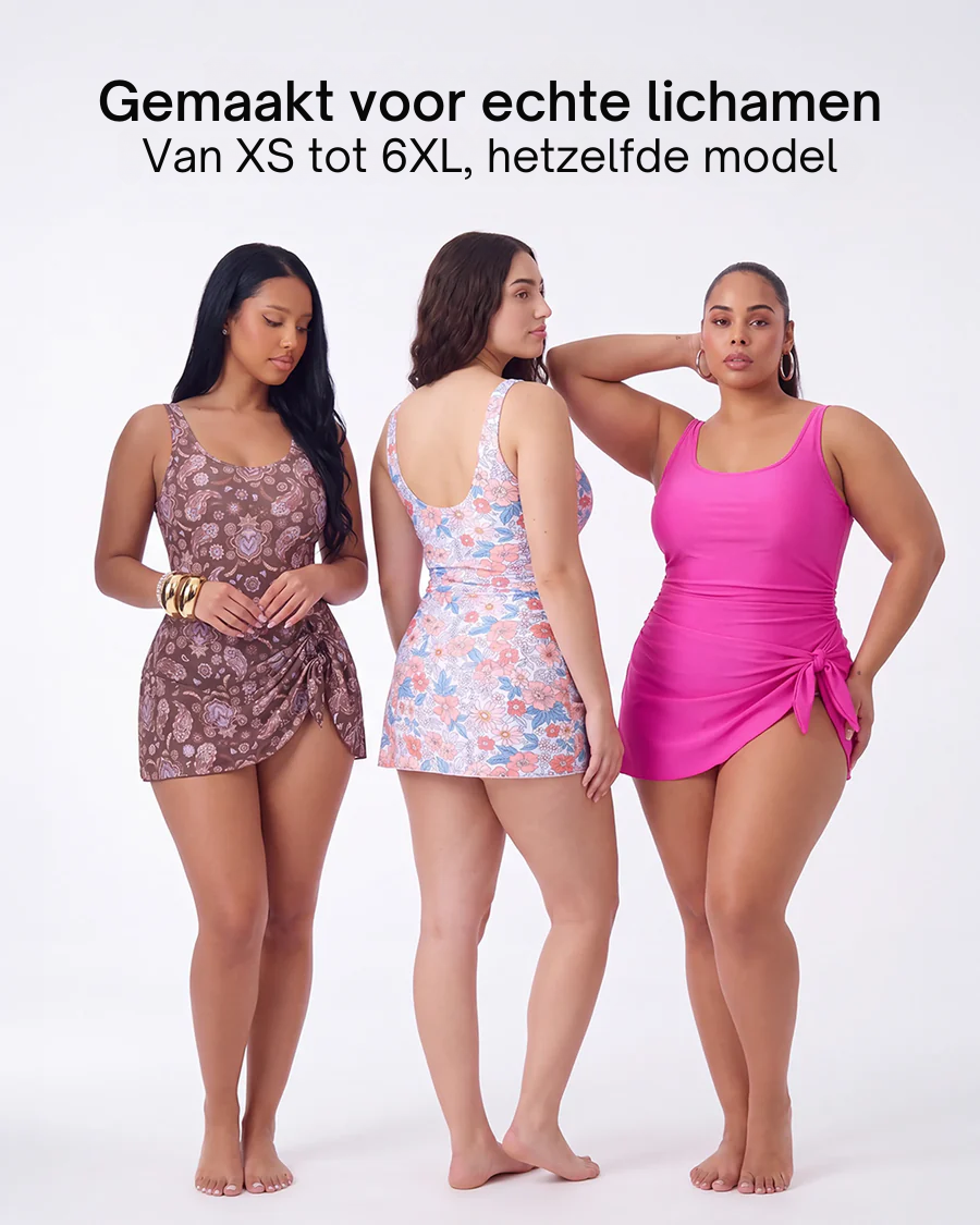 2-in-1 zwemjurk met vormgevend effect