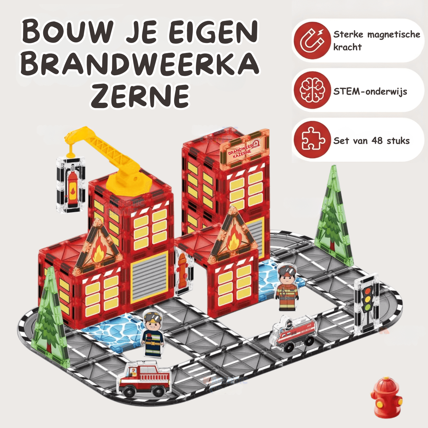 Magnetische tegels met brandweermotief