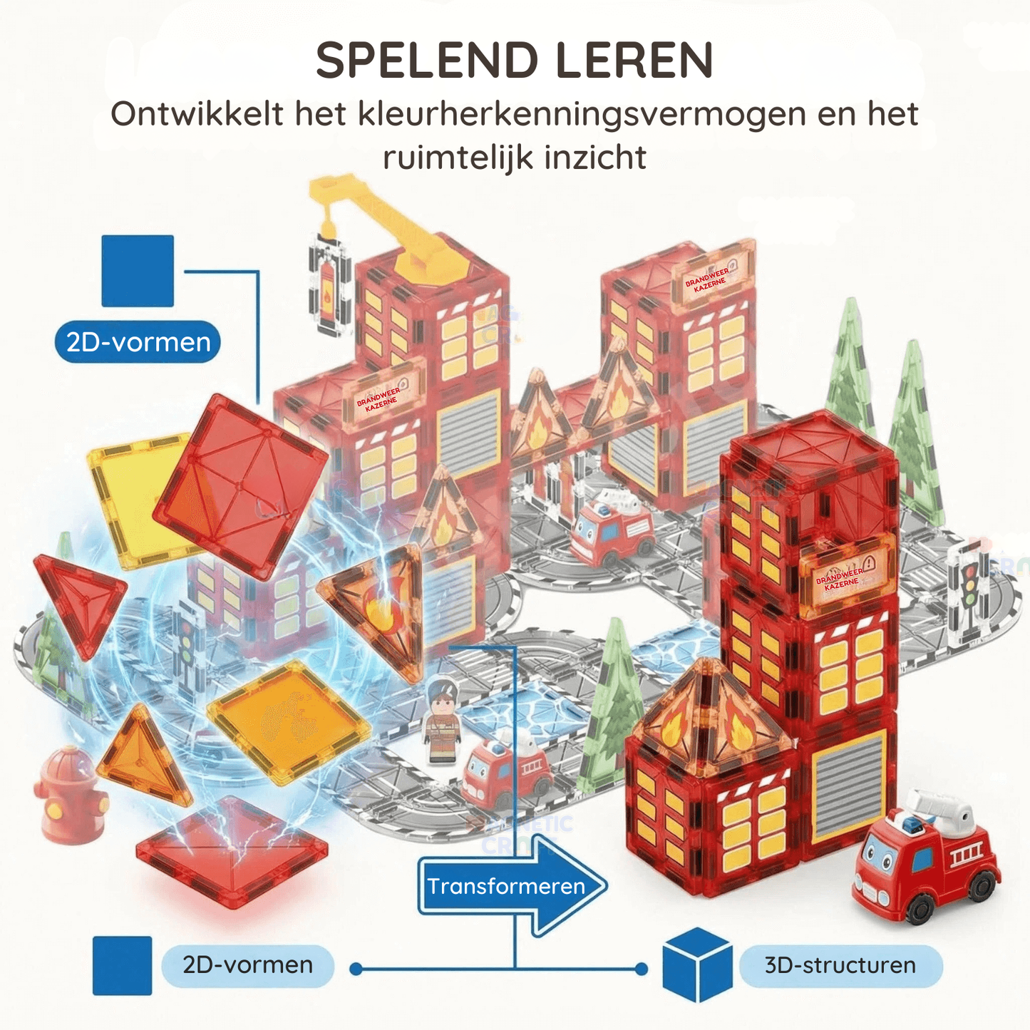 Magnetische tegels met brandweermotief