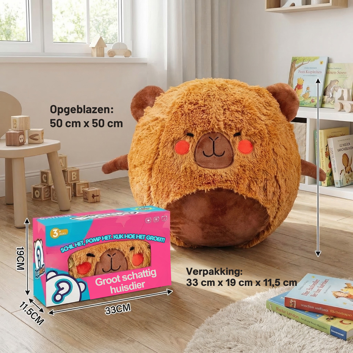 Opblaasbaar pluche springdier – springspeelgoed voor kinderen