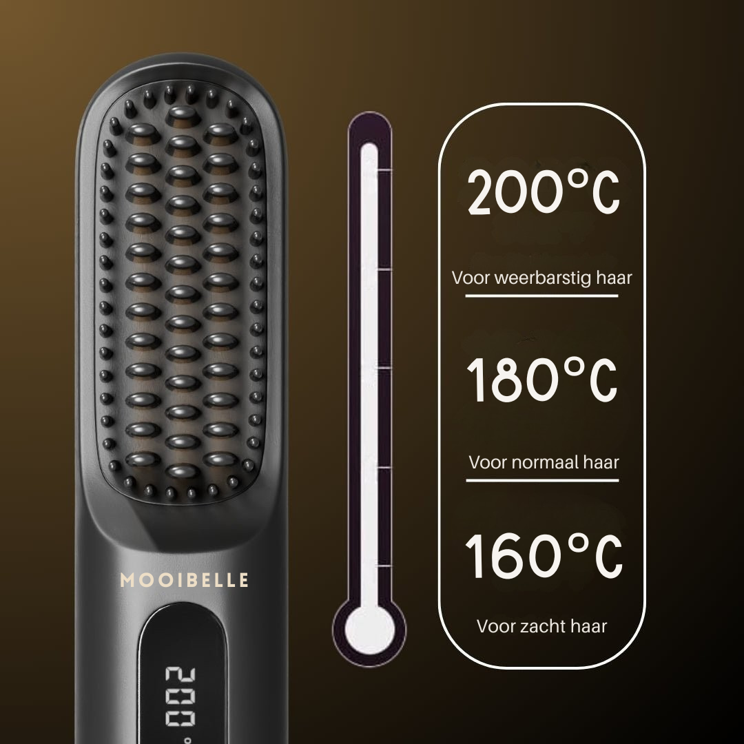 [NIEUW] Mooibelle draagbare stijltangborstel - GoBrush MAX + GRATIS leren etui