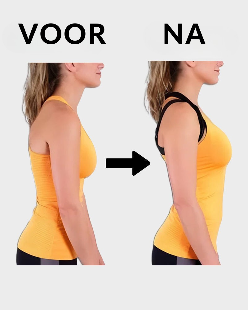 Draadloze houdingsbeha met voorsluiting en gekruiste bandjes op de rug