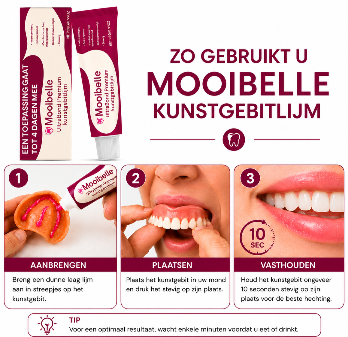Mooibelle | UltraBond Premium kunstgebitlijm