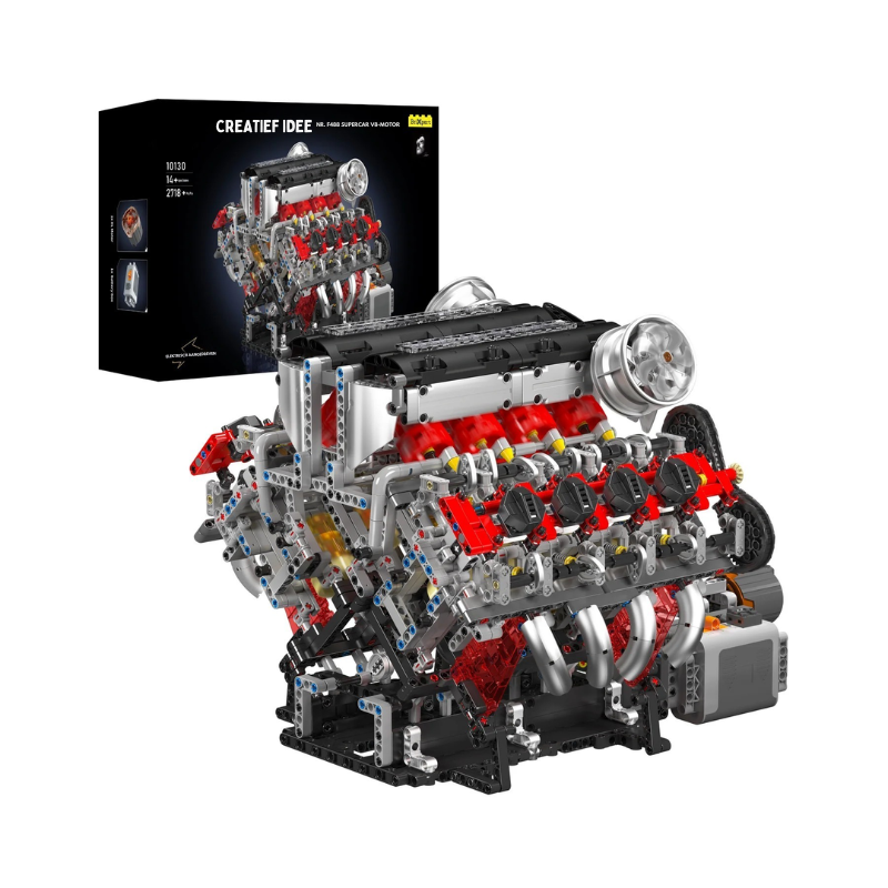 Mooibelle 10130 F488 Bouwset met gemotoriseerde V8-motor | 2.718 stenen