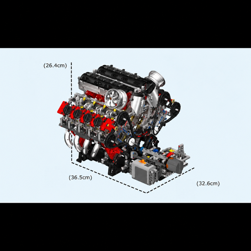 Mooibelle 10130 F488 Bouwset met gemotoriseerde V8-motor | 2.718 stenen