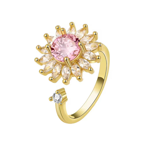 Anti-stressring met bloemmotief