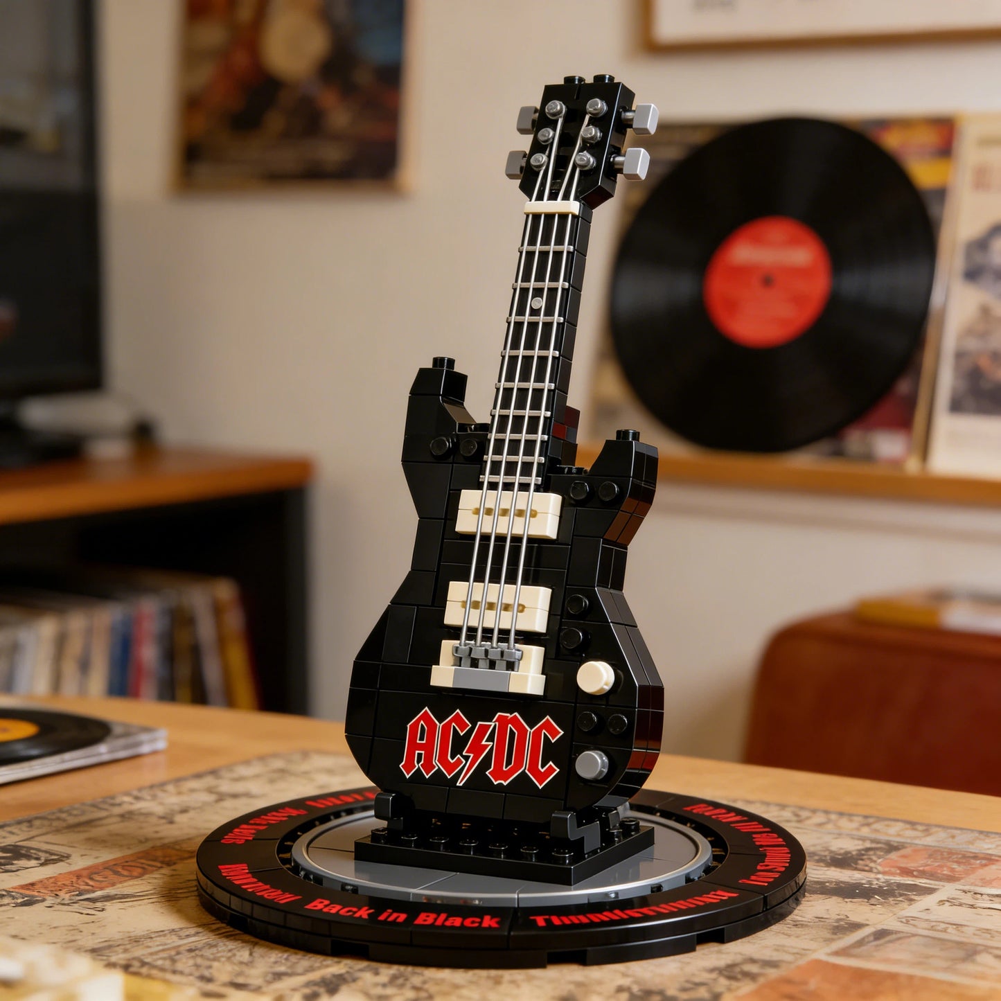 ⚡High Voltage Rock - Beperkte oplage gitaar-baksteenmodel – Verzamelbox voor vinylplaten