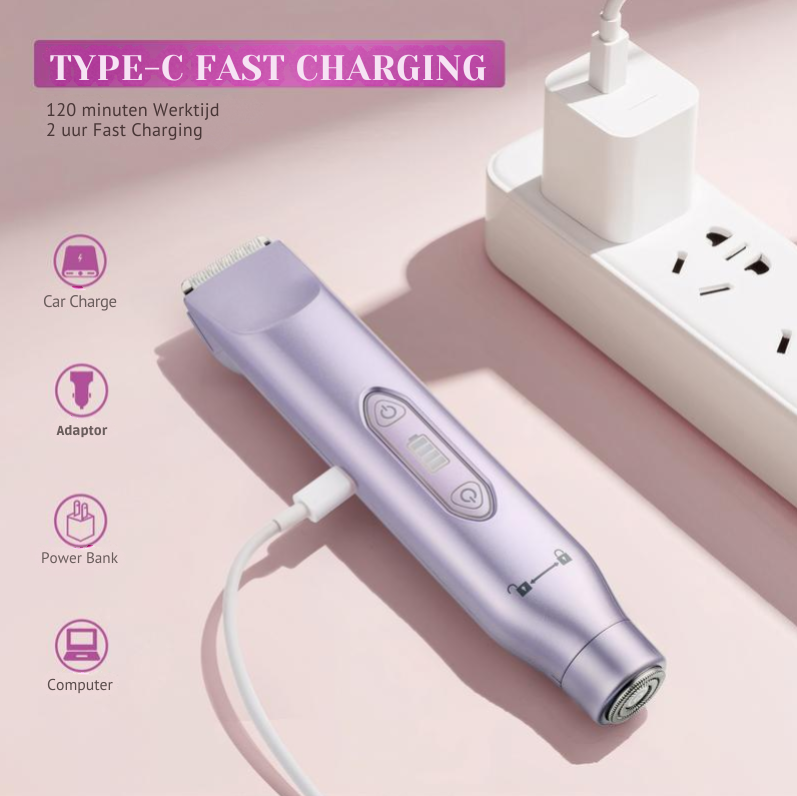 2-in-1 apparaat voor lichaams- en gezichtshaarverwijdering