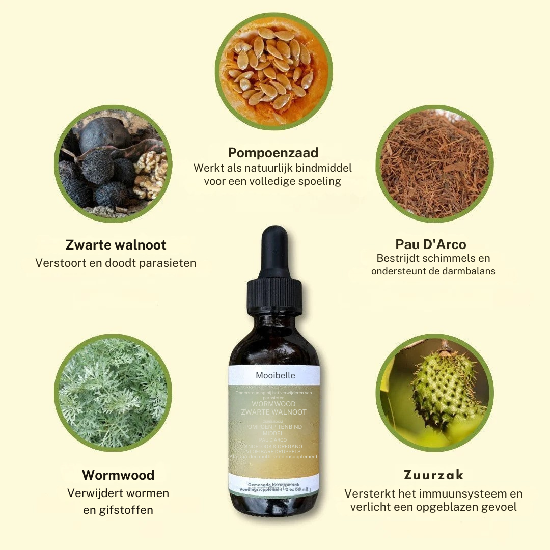 Mooibelle-Zwarte walnoot-alsem parasietenreiniger