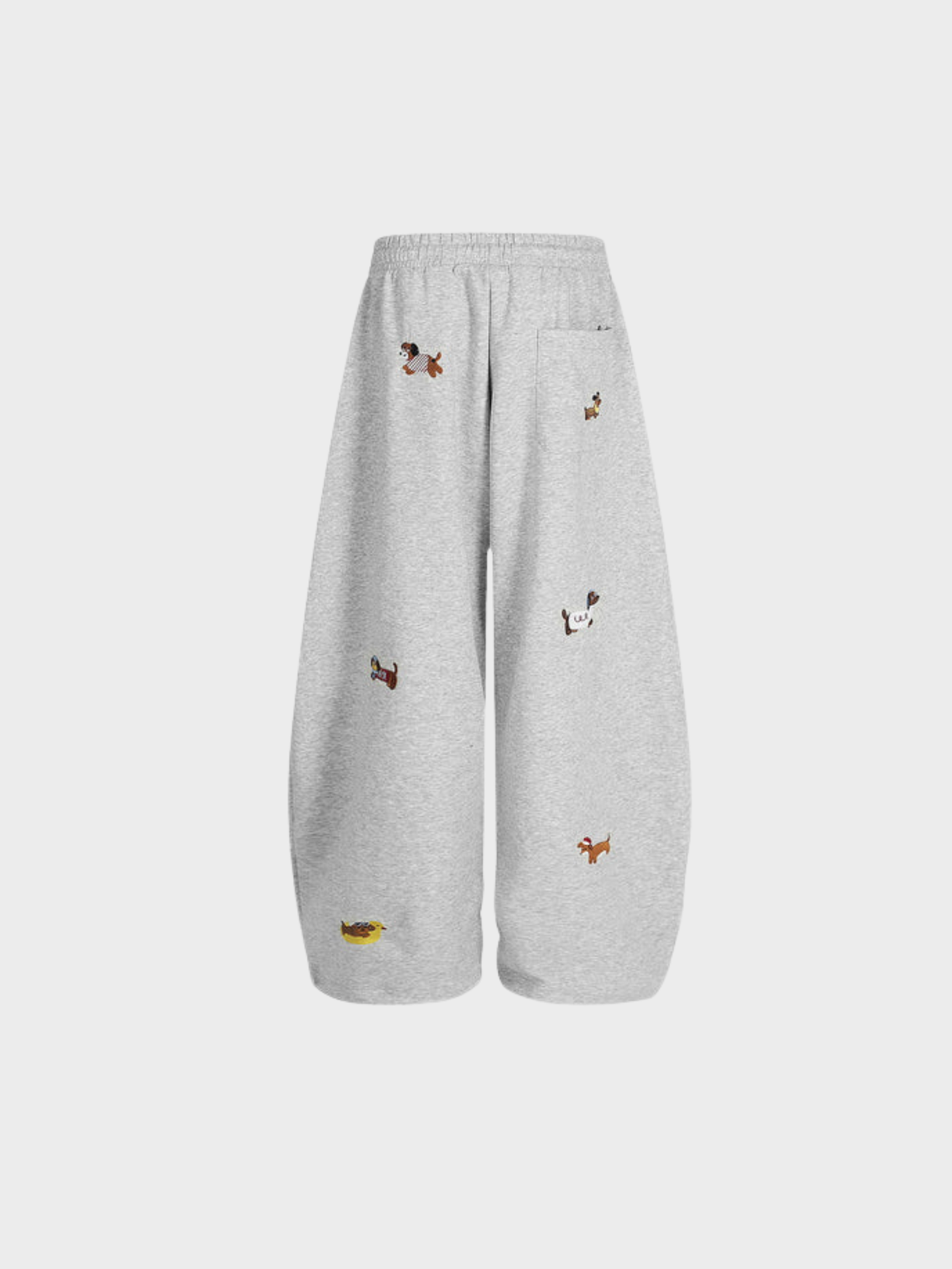 Mooibelle geborduurde joggingbroek met puppy-print