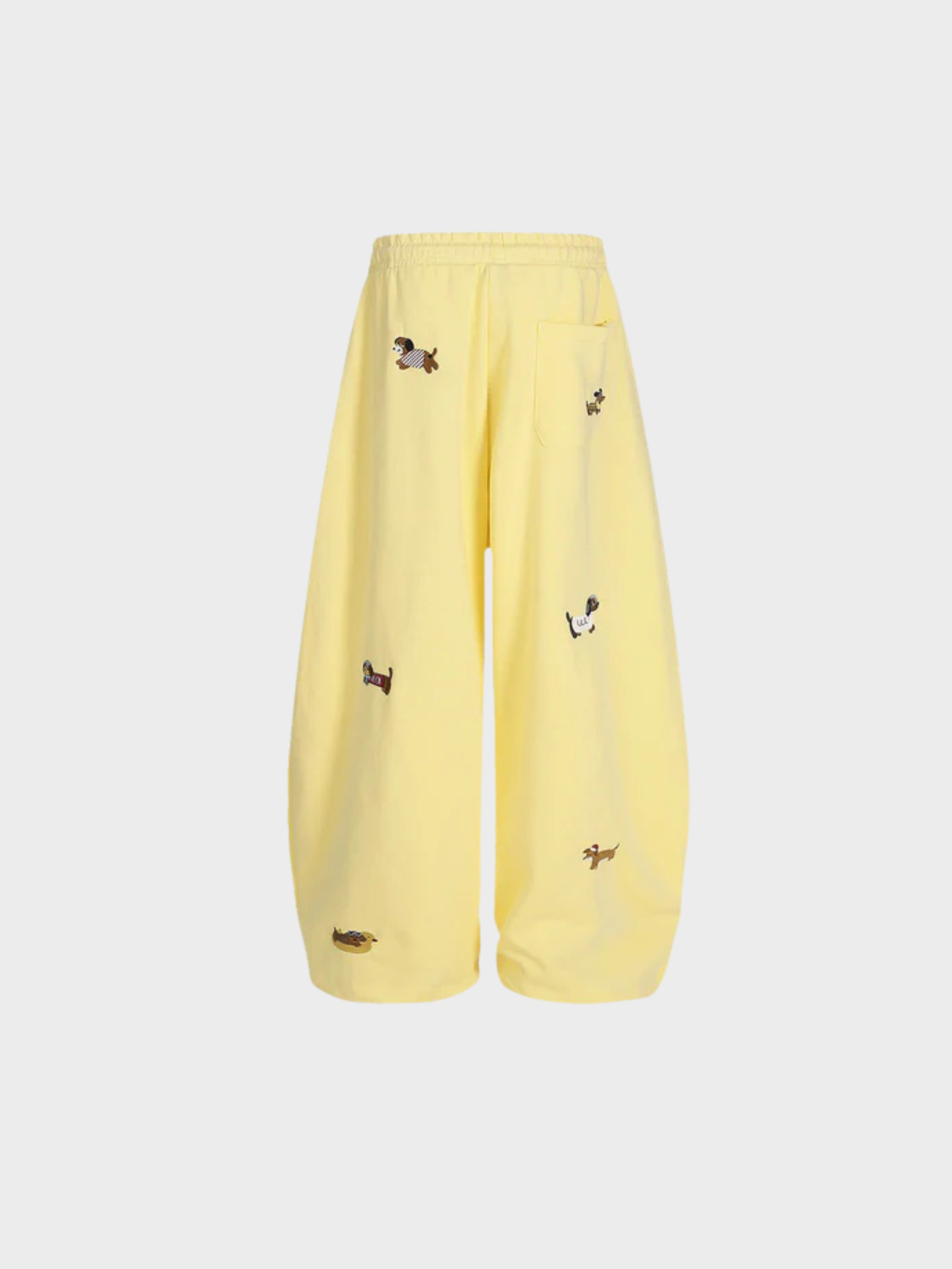 Mooibelle geborduurde joggingbroek met puppy-print