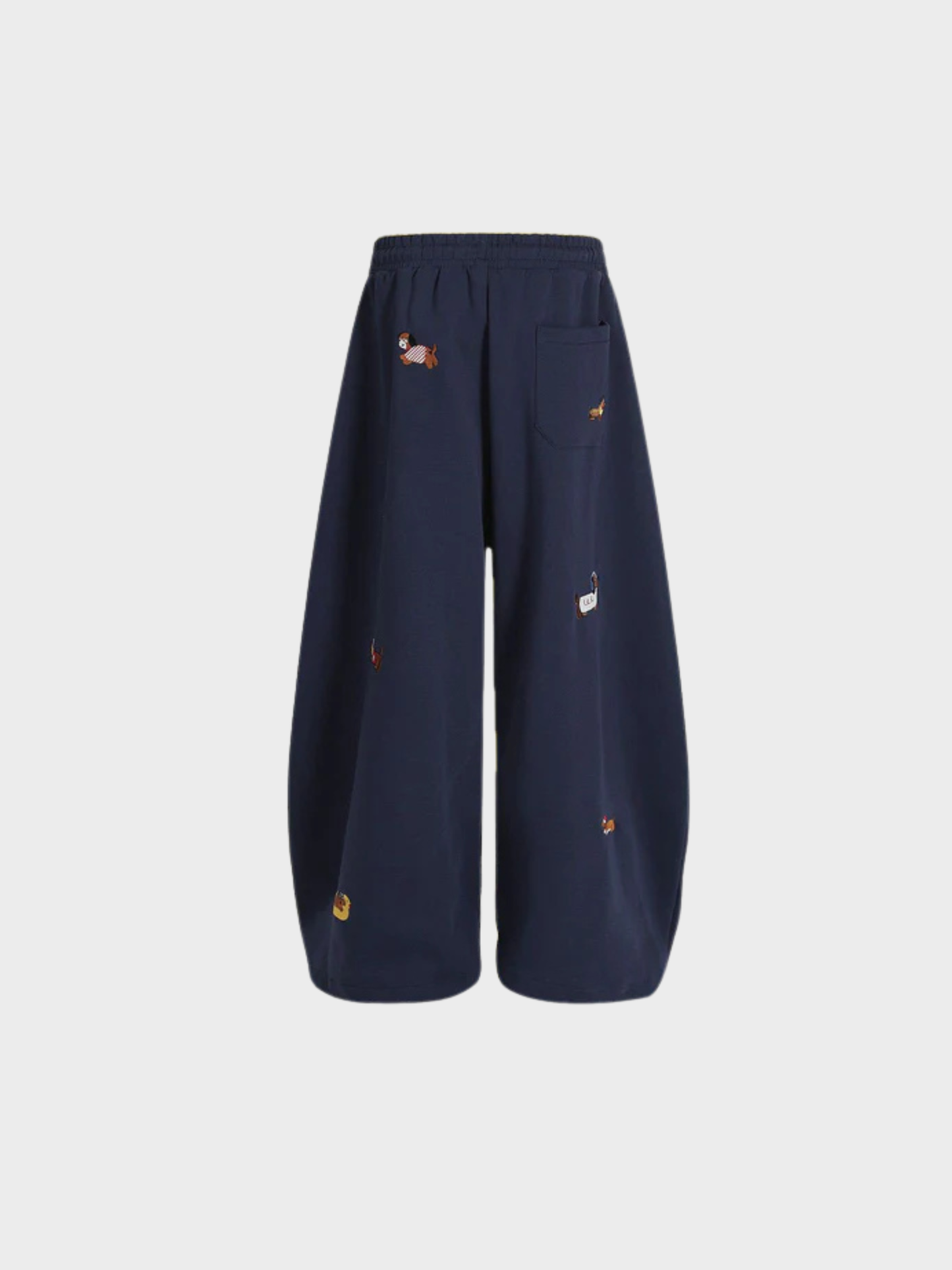 Mooibelle geborduurde joggingbroek met puppy-print