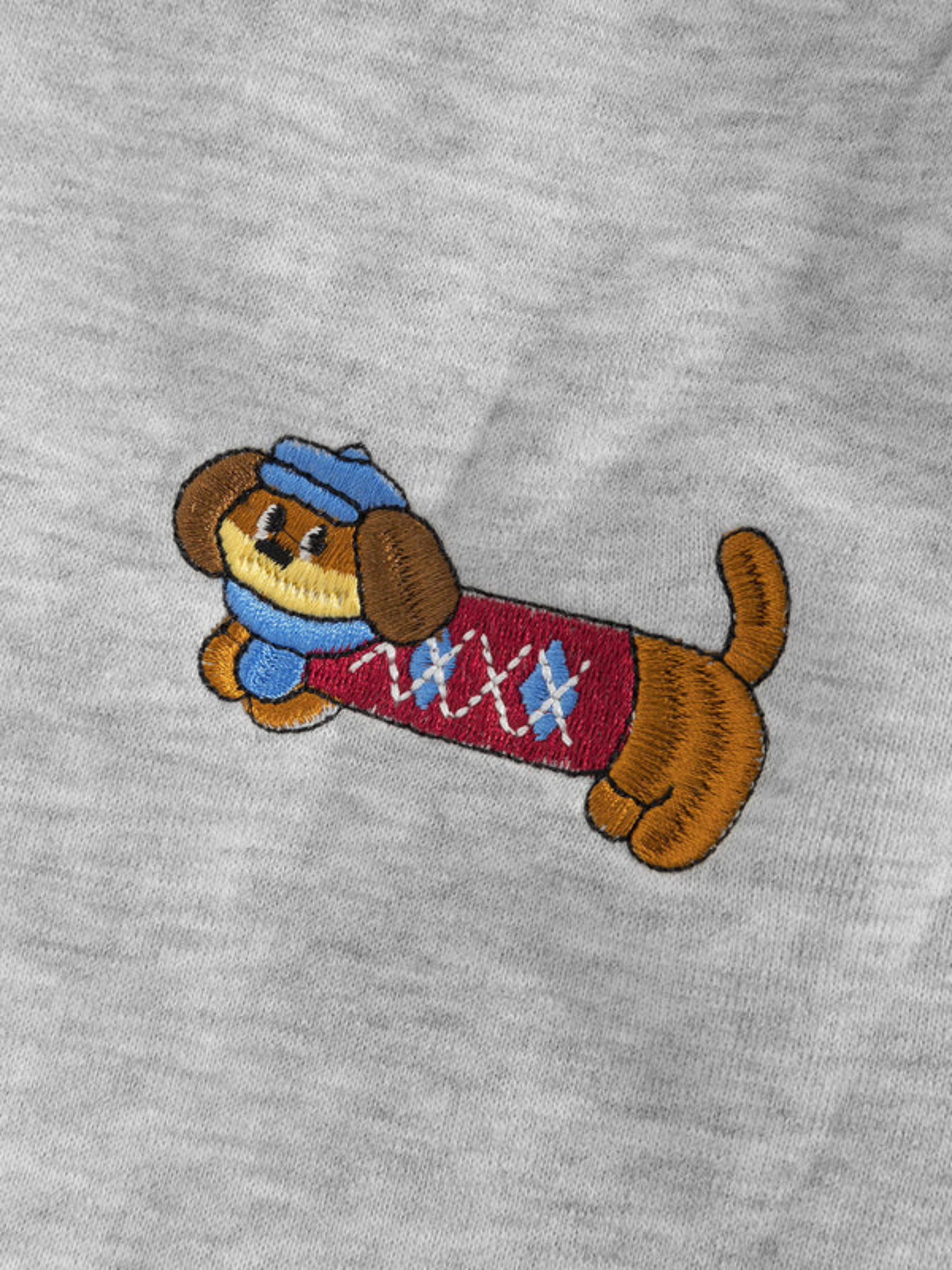 Mooibelle geborduurde joggingbroek met puppy-print