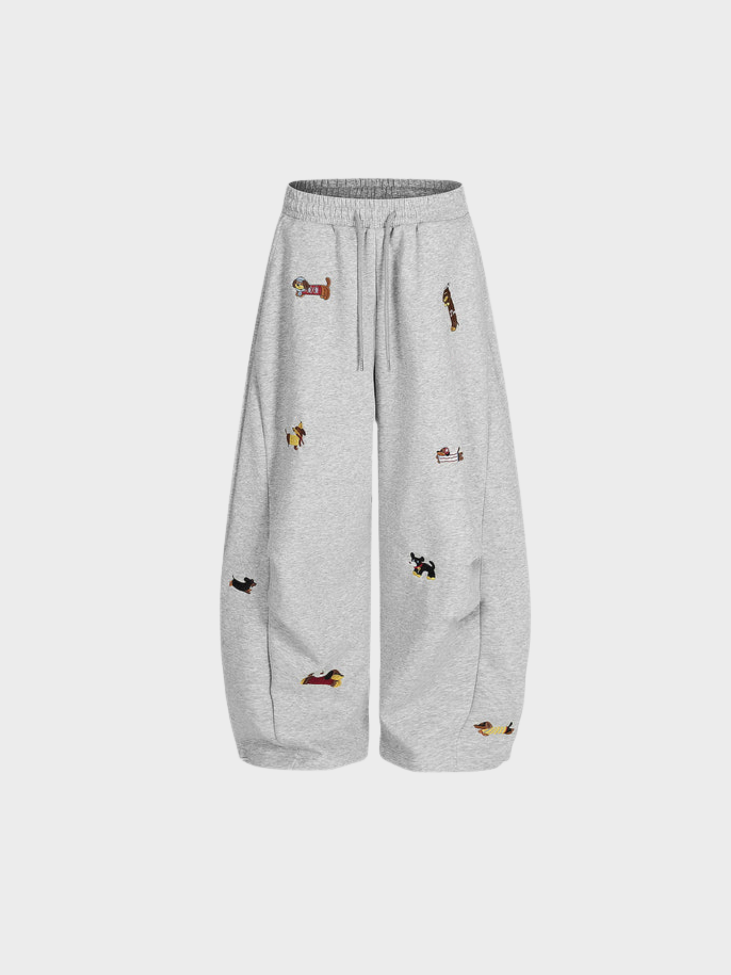 Mooibelle geborduurde joggingbroek met puppy-print