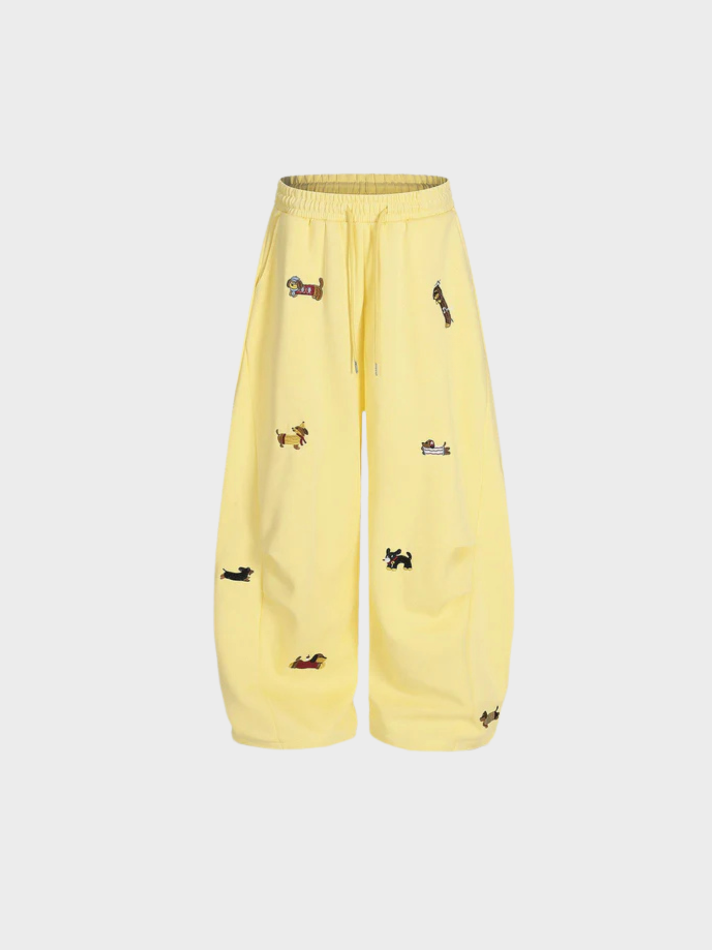 Mooibelle geborduurde joggingbroek met puppy-print