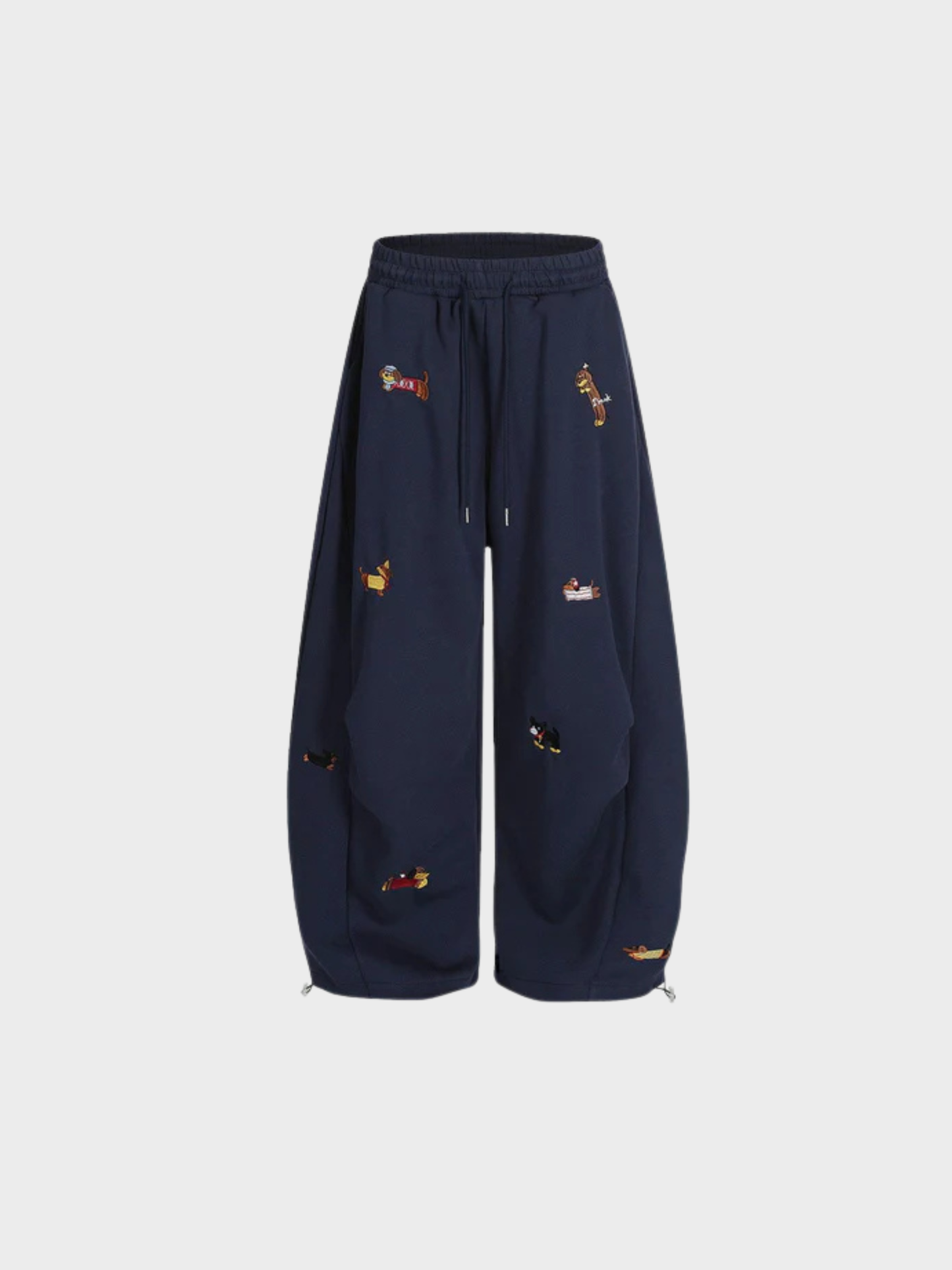 Mooibelle geborduurde joggingbroek met puppy-print