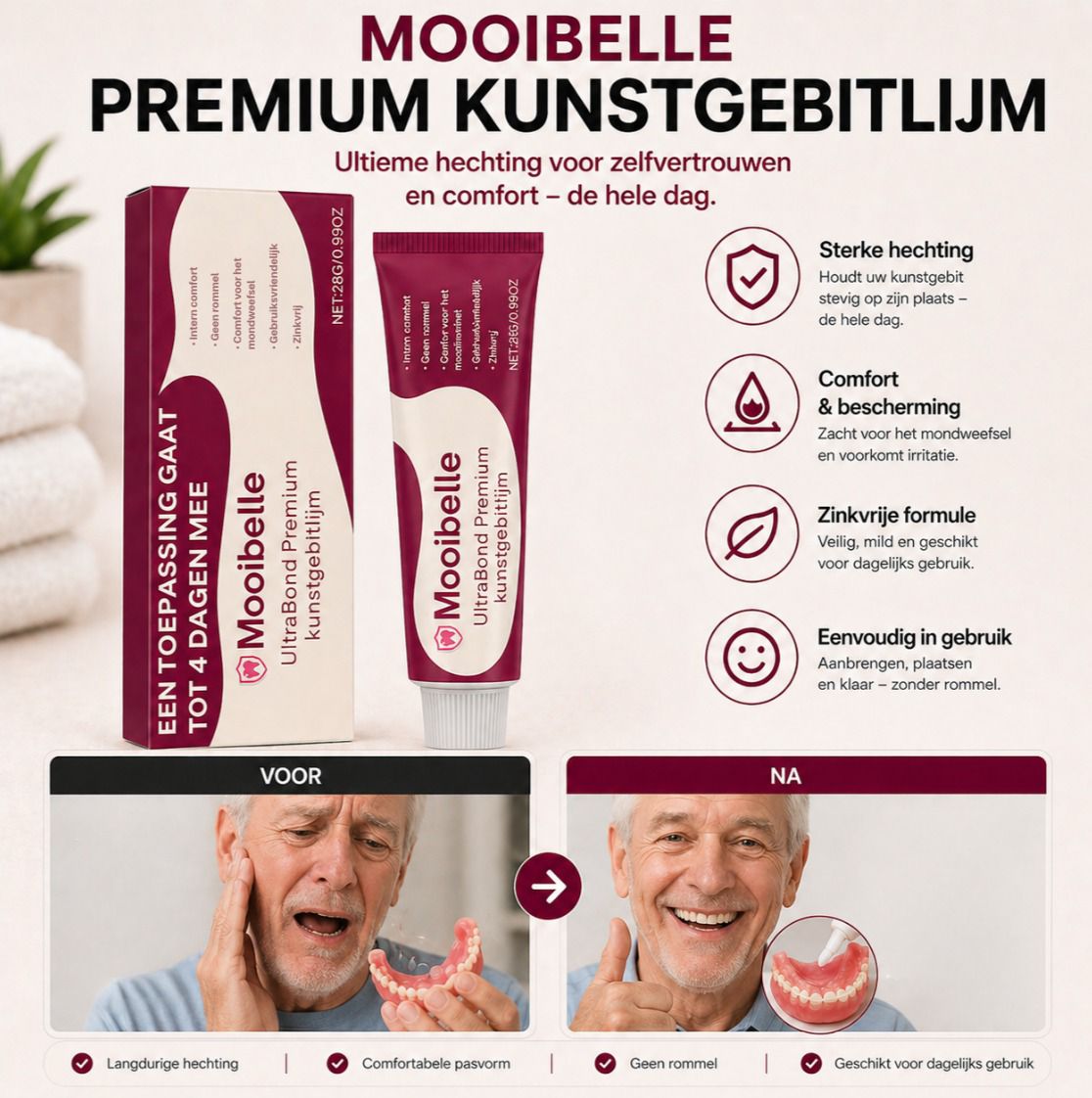 Mooibelle | UltraBond Premium kunstgebitlijm