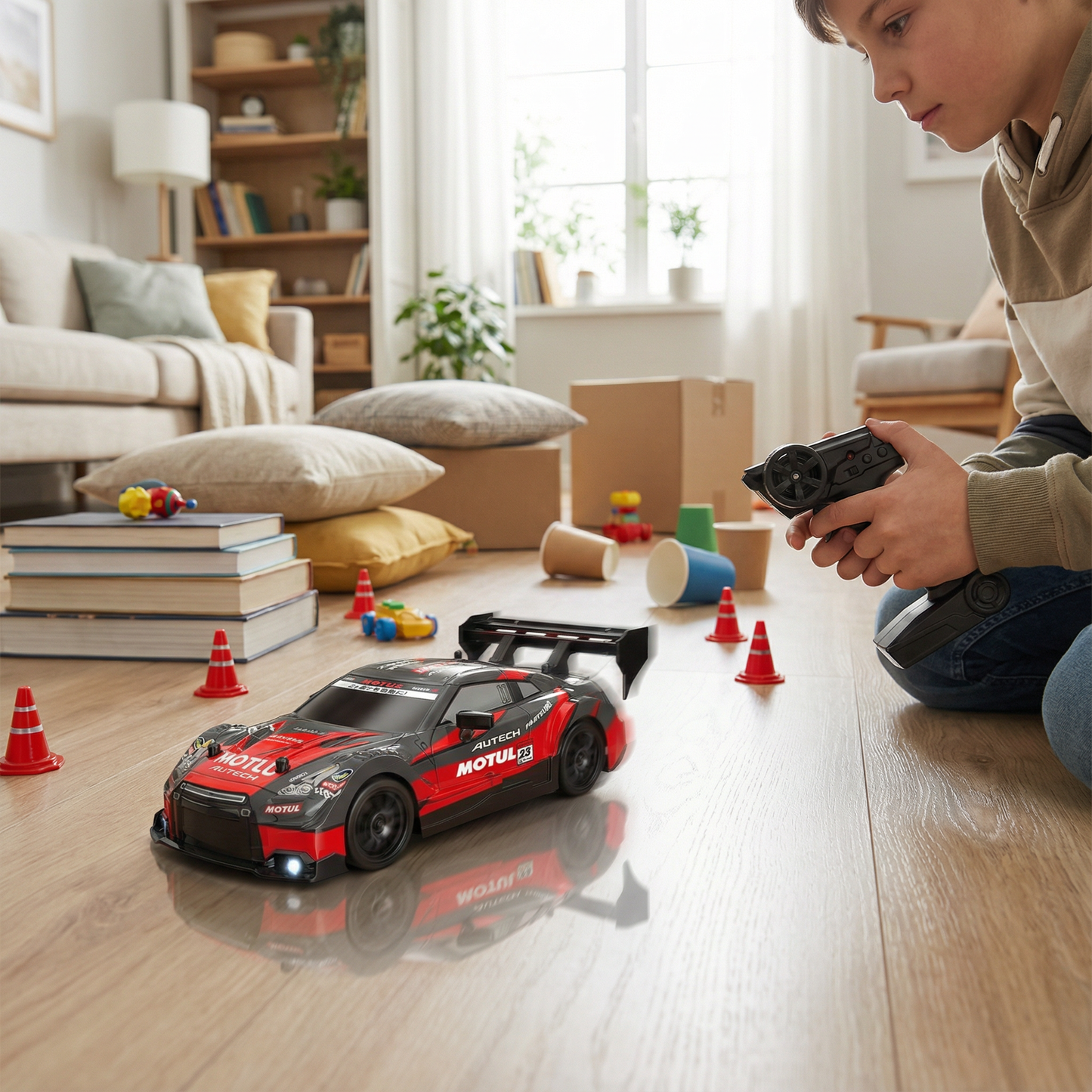 Afstand bestuurbare raceauto