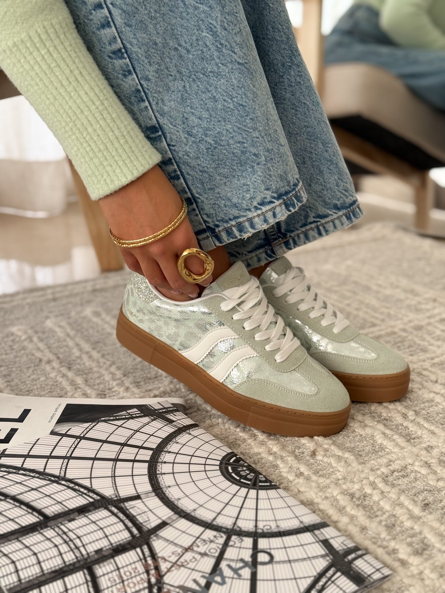 Manuella | Sneakers in aquamarijn