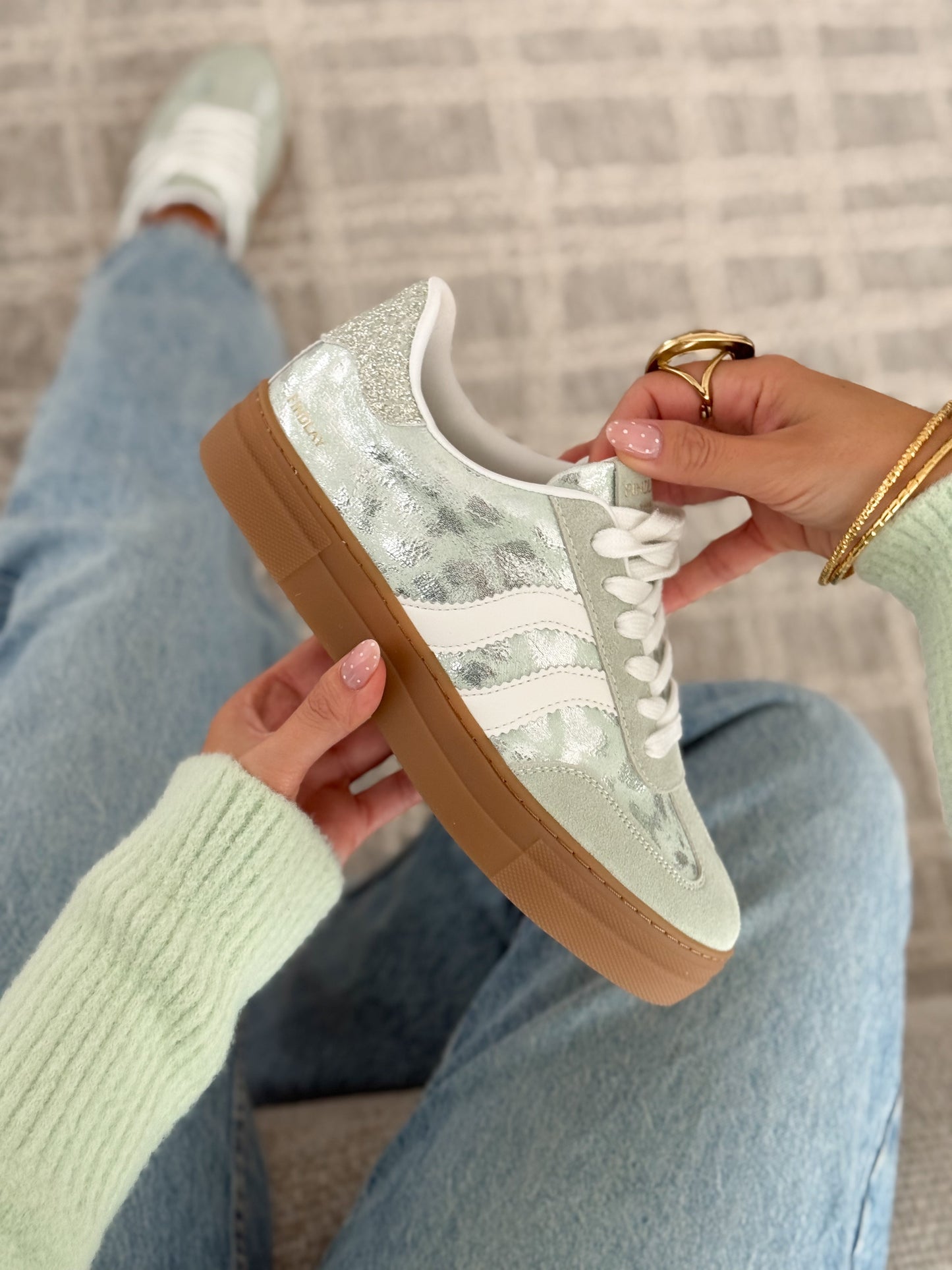 Manuella | Sneakers in aquamarijn