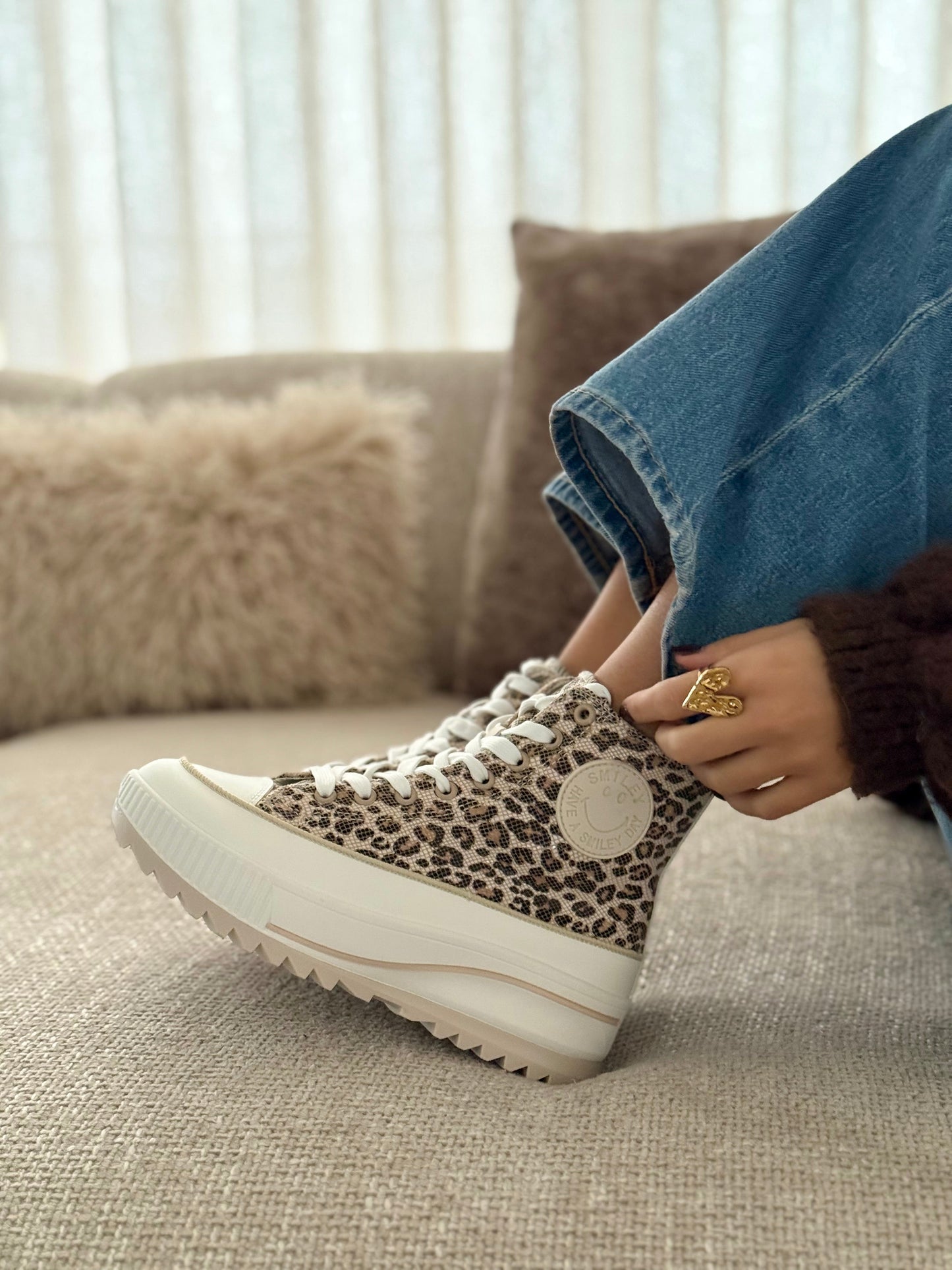 Meda | Sneakers met luipaardprint