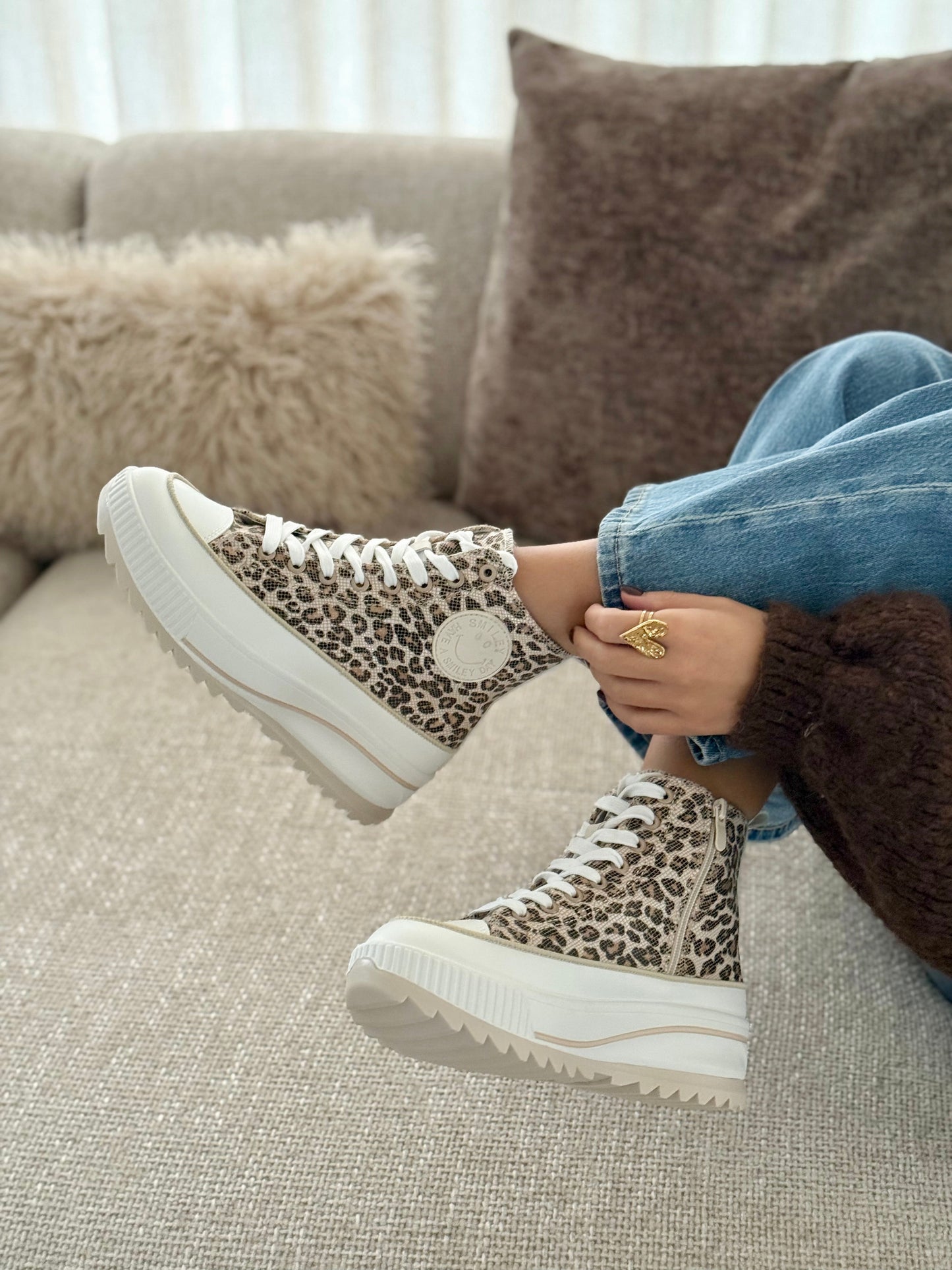Meda | Sneakers met luipaardprint