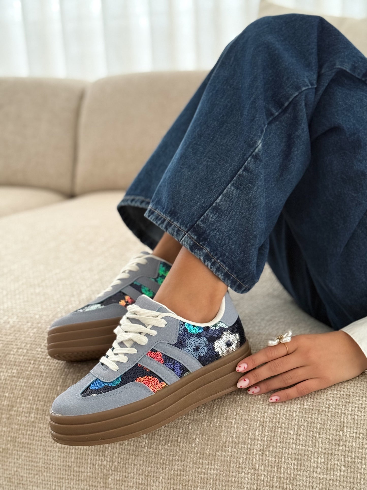 Enalya | Blauwe sneakers