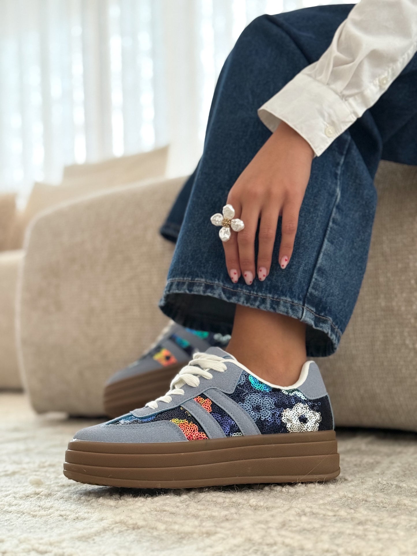 Enalya | Blauwe sneakers