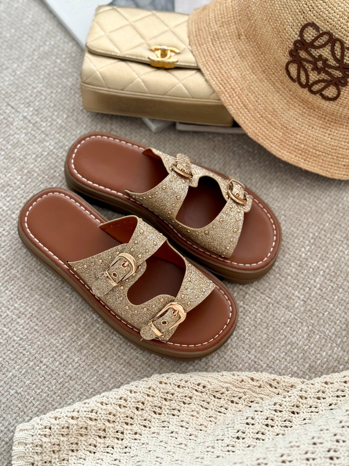 Carine | Gouden sandalen