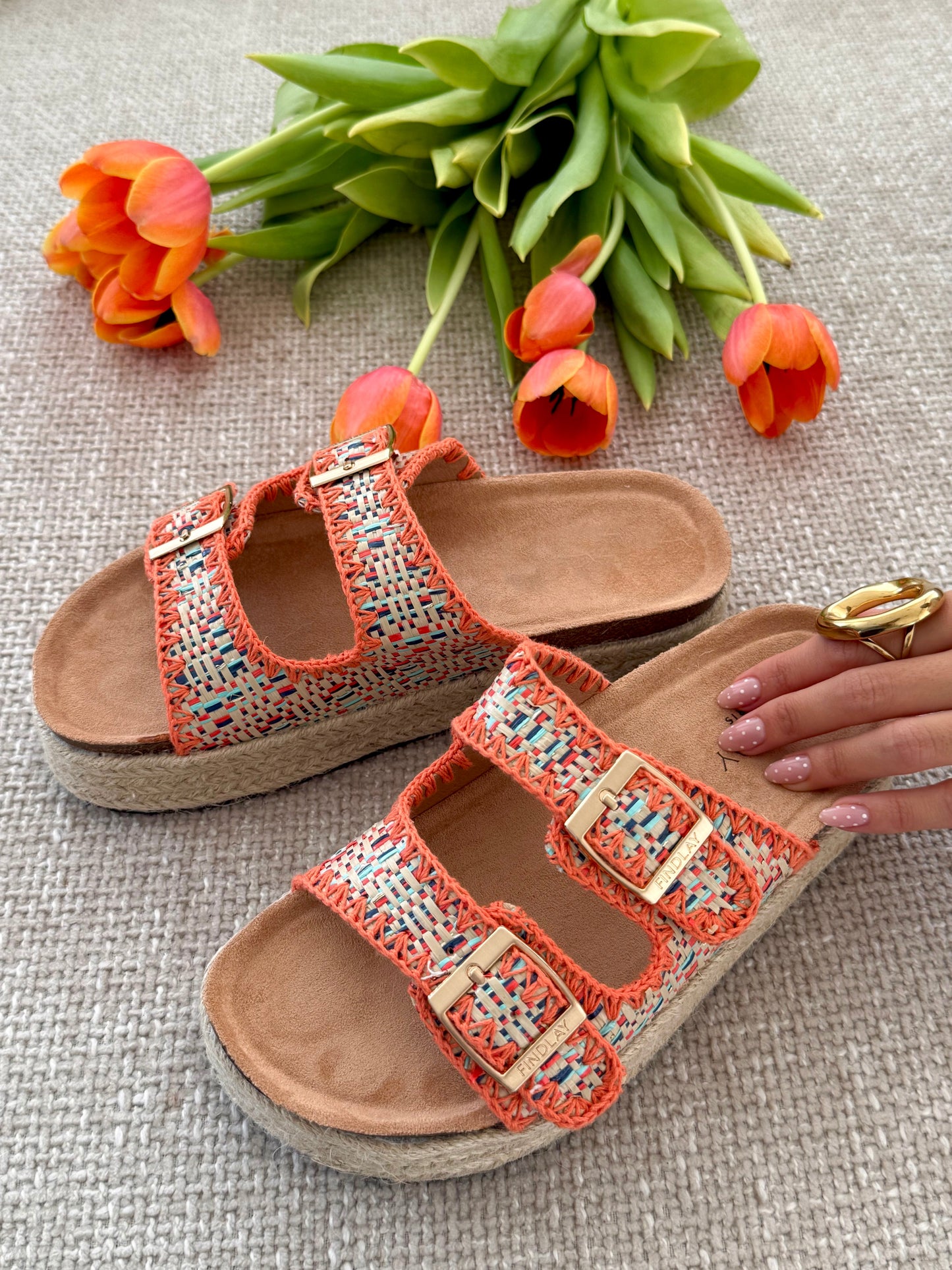 Rhoda | Oranje sandalen