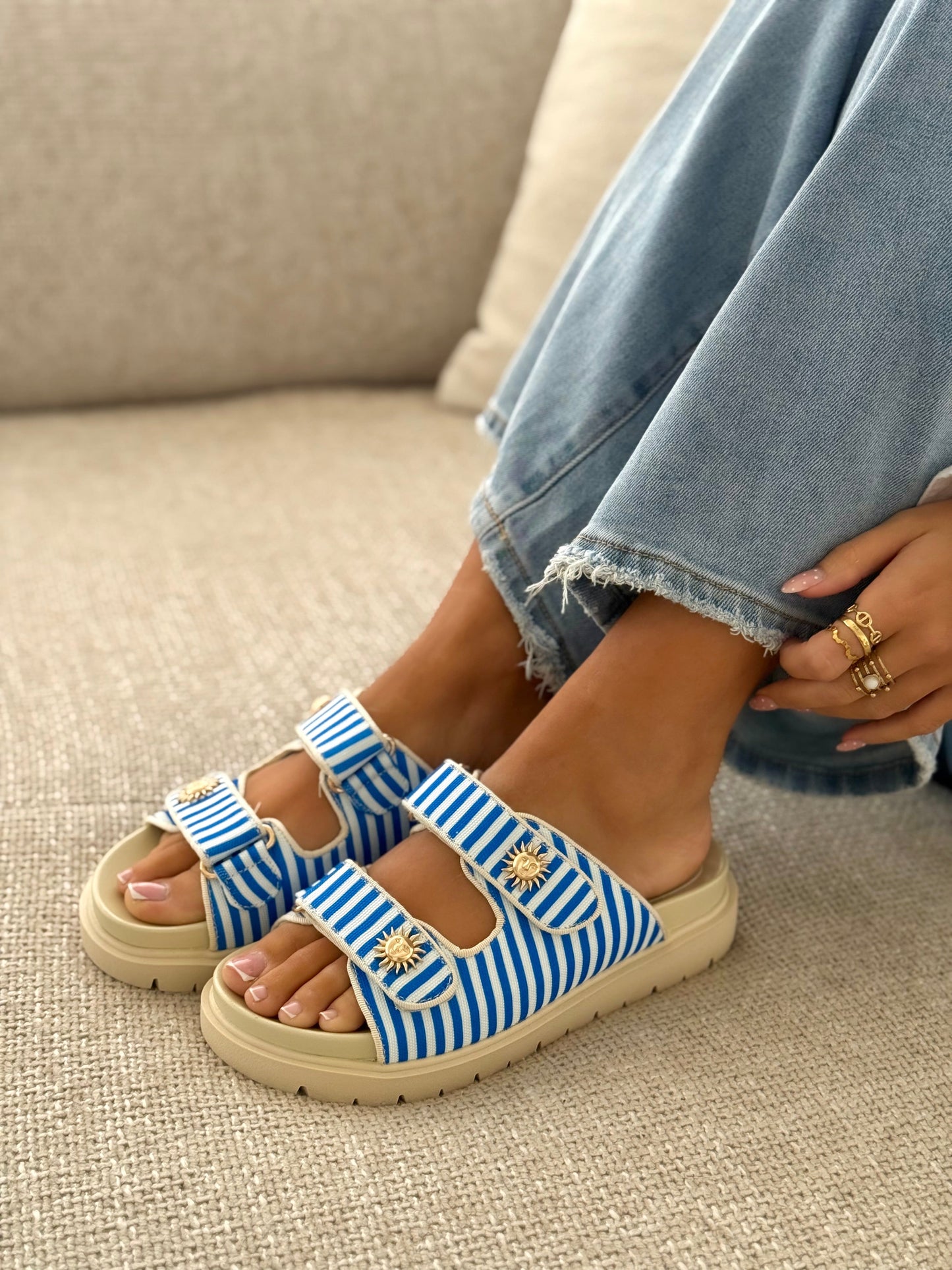 Linea | Blauwe sneakers