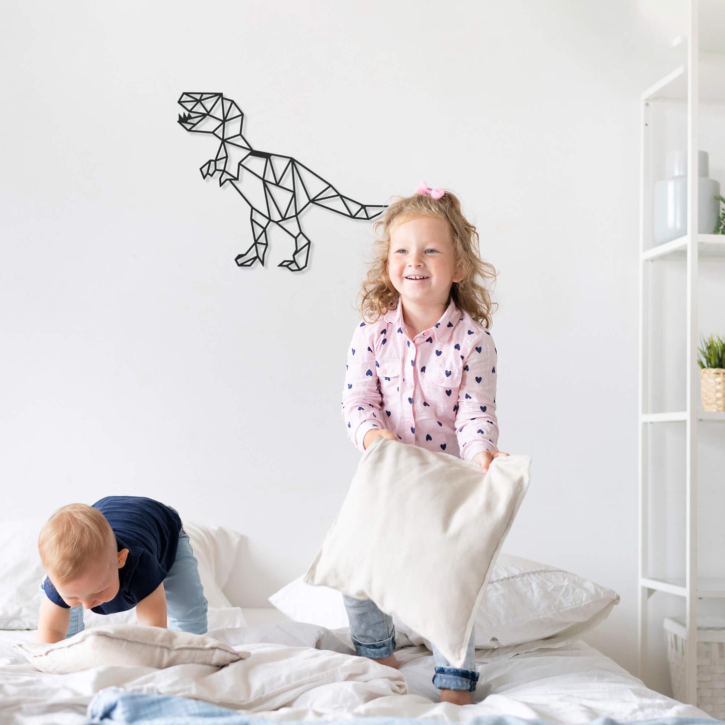 Metalen wanddecoratie - Dino