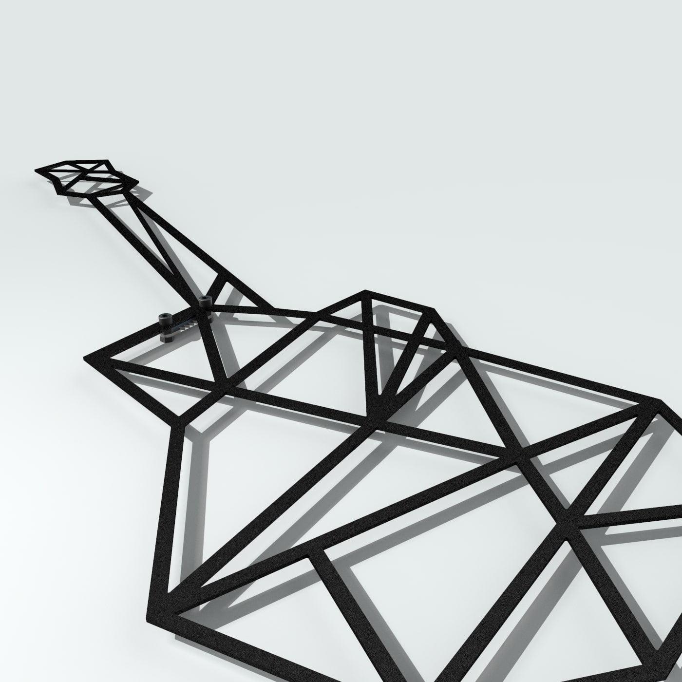Metalen wanddecoratie - Gitaar