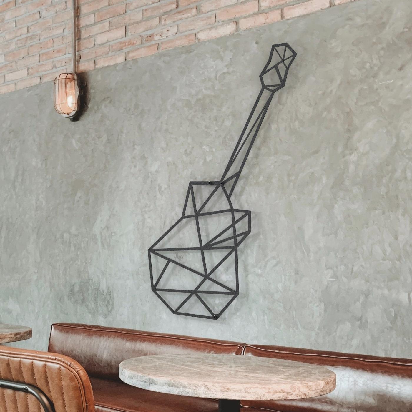 Metalen wanddecoratie - Gitaar