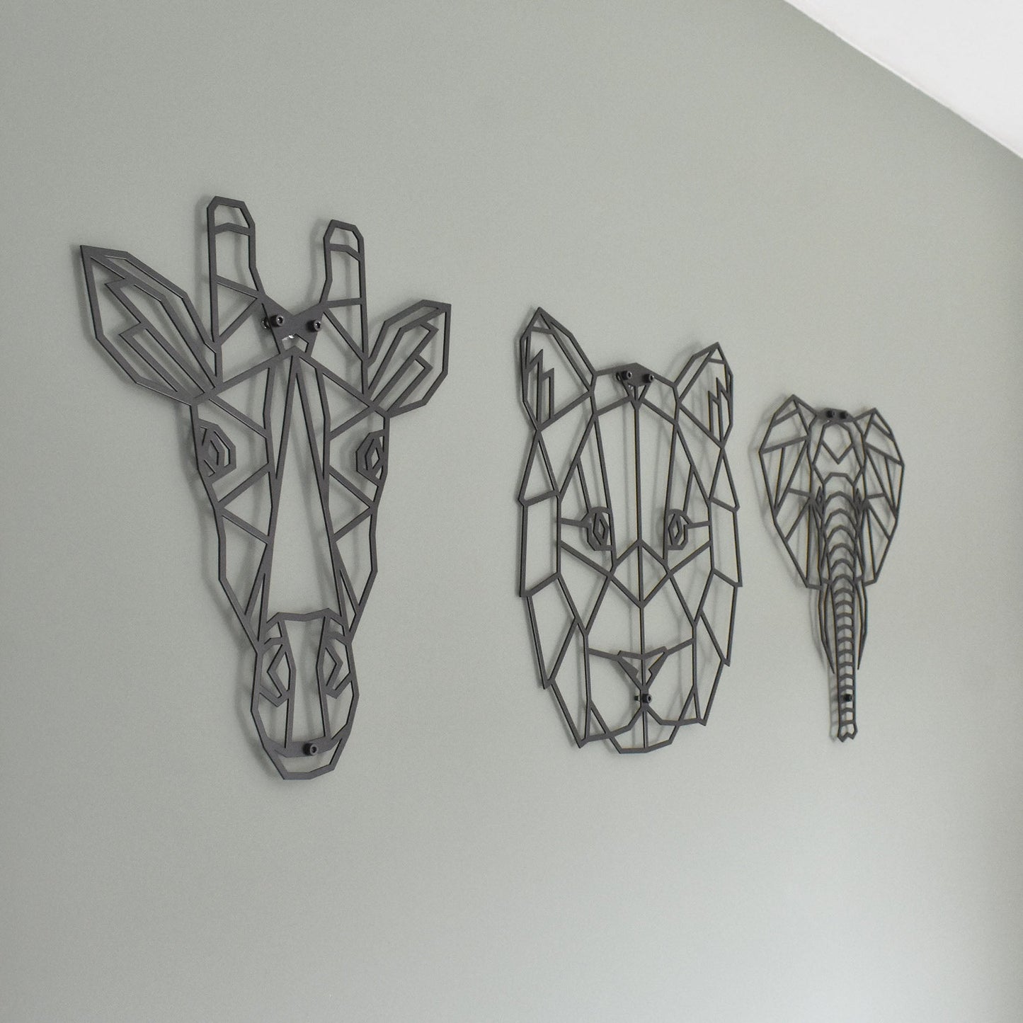 Metalen wanddecoratie - Jungle dieren