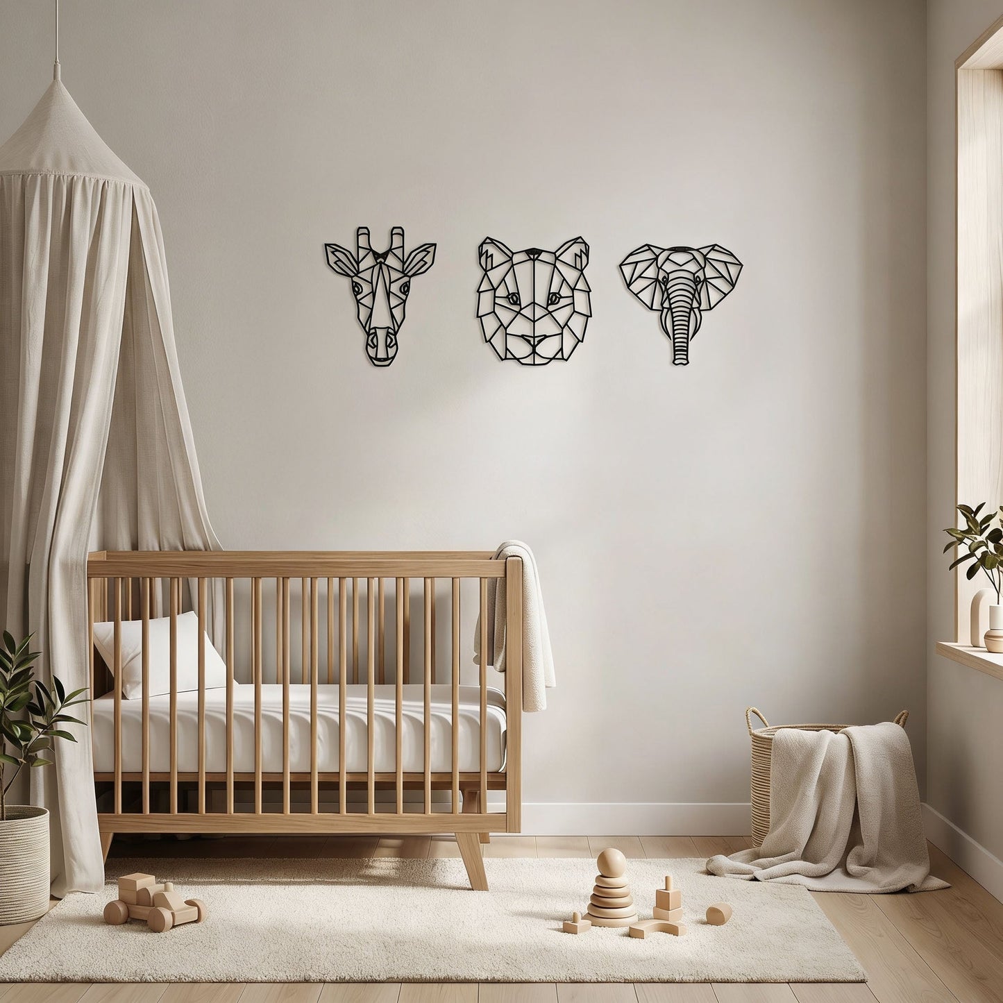 Metalen wanddecoratie - Jungle dieren