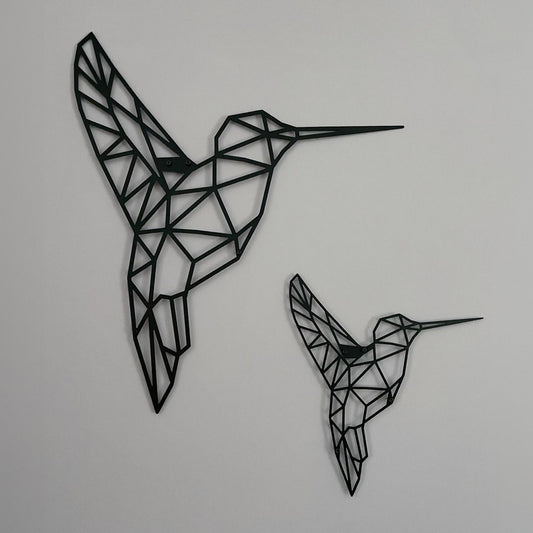 Metalen wanddecoratie - Kolibrie set van 2