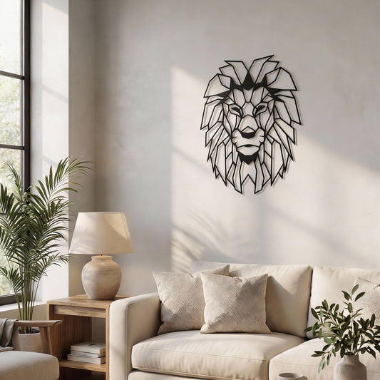 Metalen wanddecoratie - Leeuw XL