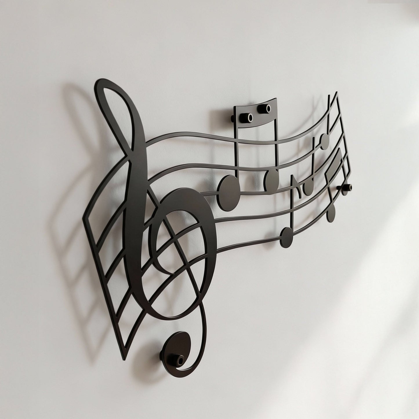 Metalen wanddecoratie - Muzieknoten