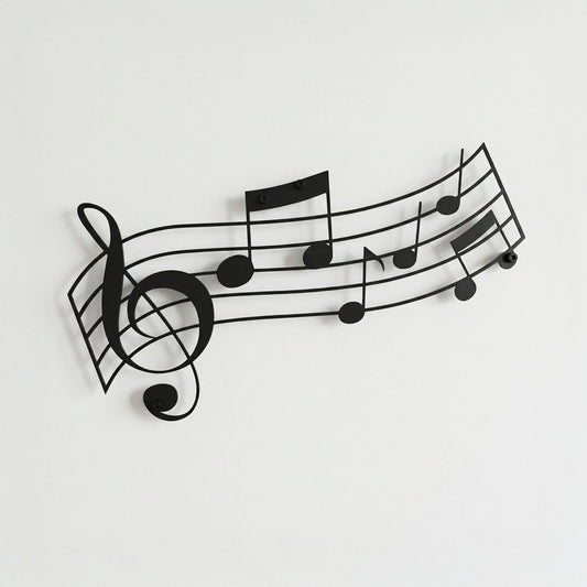 Metalen wanddecoratie - Muzieknoten