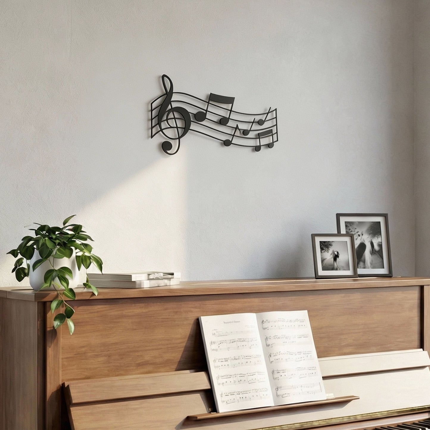 Metalen wanddecoratie - Muzieknoten